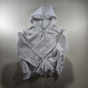 Disney‎ Divided Mickey Mouse Hoodie Womens Medium Gray Kangaroo Pockets Pullover